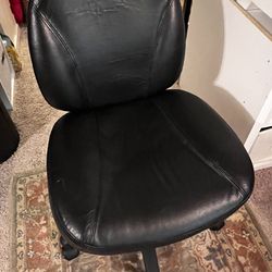 Black Leatherette Desk Chair   Sold