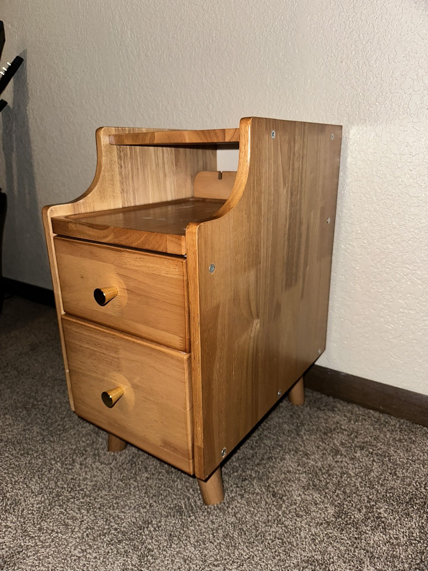 Solid Wood Bedside Nightstand