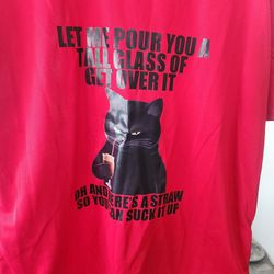 Glass Of Get Over It Cat Shirt