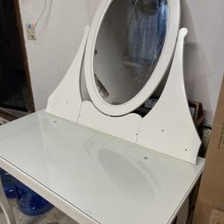 IKEA Vanity Desk With Mirror And Glass Top 