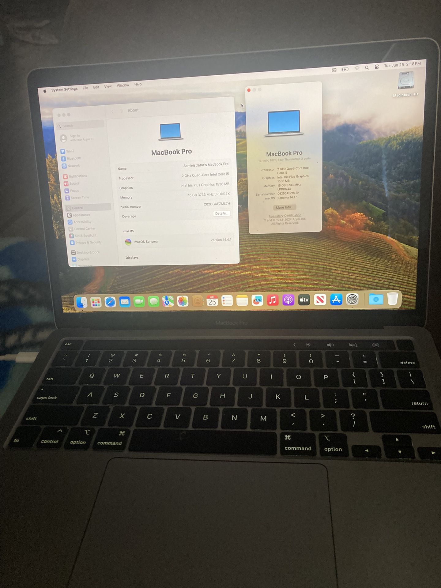2020 13-inch MacBook Pro With Charger