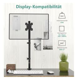 Single Extra Tall Computer Desk Mount