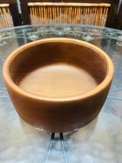 Vintage MCM Dolphin Thailand Teakwood Large 10” Salad Serving Bowl