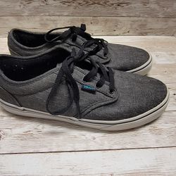 Vans Atwood Canvas Low Top Lace Up Skate Shoes - Gray Youth 7