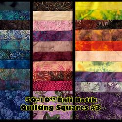 30 - 10” Batik Quilting Squares