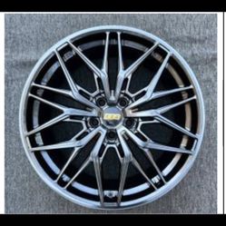 19x8.5 Honda Nissan Toyota Hyundai fot  5x114  Fir Tesla model 3 and y  Oem hyper color gray  Gunmetal Tri stage coloration  BBS wheel true 