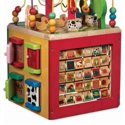Battat - Activity Cube With Farm Theme - Educational Wooden Toys For Toddlers And Kids - 1 Year +