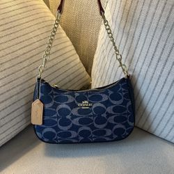 Denim Coach Shoulder Bag 