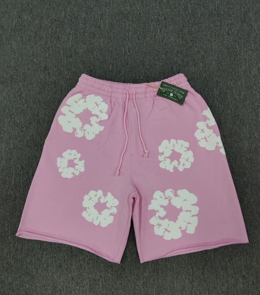 Pink Hoodie And Shorts Denim Tears