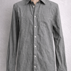 H&M Men Gray Button Down Shirt Slim Casual Size S Cotton Blend
