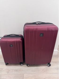 2 piece red luggage set carry on and 30” in box
