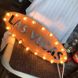 Las Vegas Light Up Sign Size 28” Wide By 9” Tall