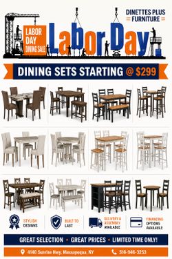 🔥 LABOR DAY SALE – DINING SETS STARTING @ $299!