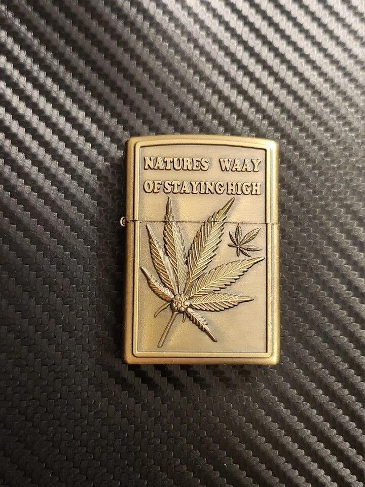 3D Carved Marijuana Weed Pot Natures way of Staying High Lighter, Windproof