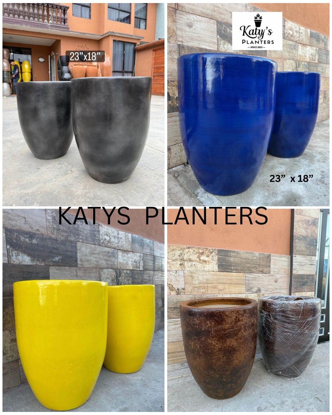 Large Clay Planters 23”x18” $75 Each