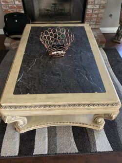 Coffee table with marble top