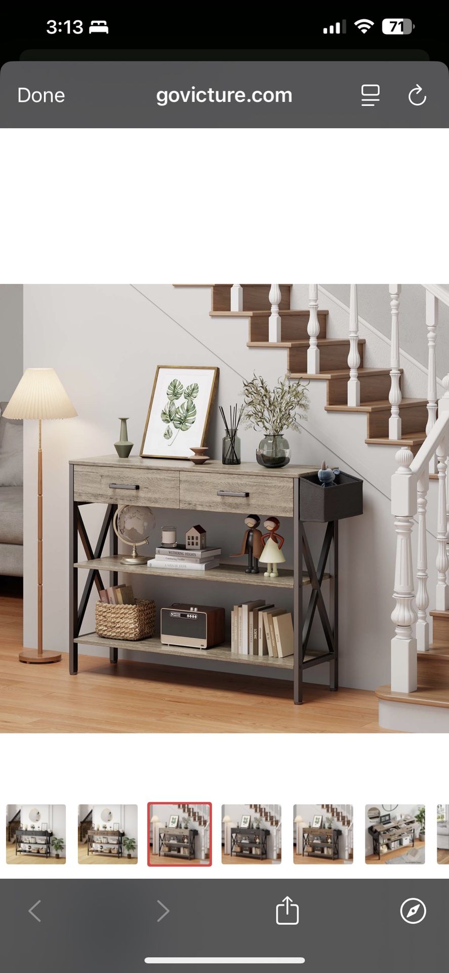 Grey Console Sofa Table