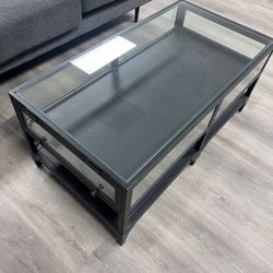 Glass And Metal Coffee Table