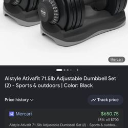 Ativafit Adjustable Dumbbells (up to 71.5 lbs)