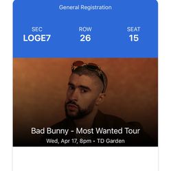 Bad Bunny- Most Wanted Tour Concert Ticket
