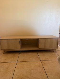 Pemberley Row Contemporary Rectangular Oak MDF TV Stand 58"