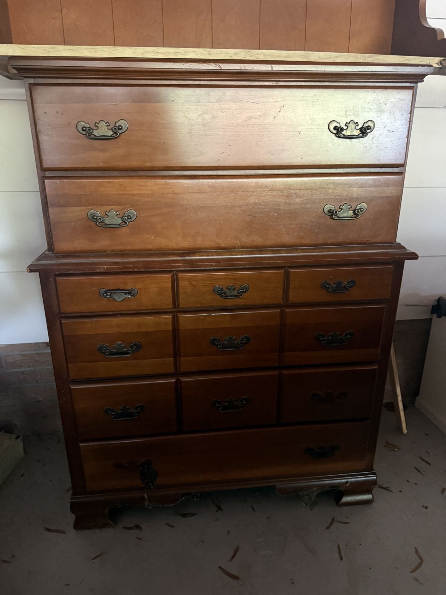 Antique Solid Mahogany Chest On Chest