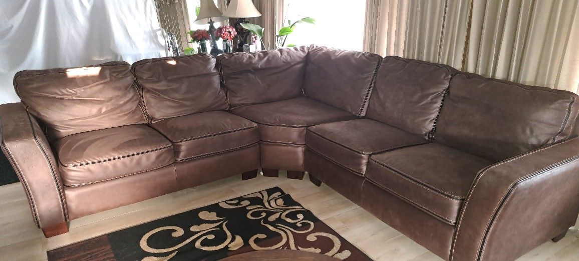 Grisham Faux Leather L Shaped Sectional Couch
