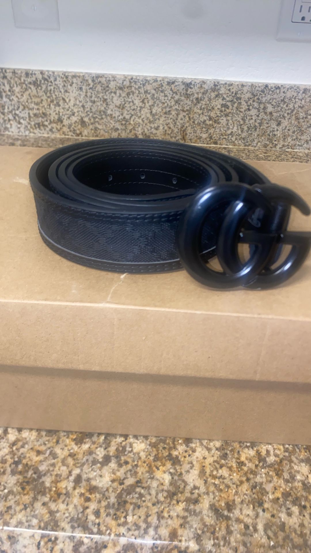Double G Black Gucci Belt Size 52/130
