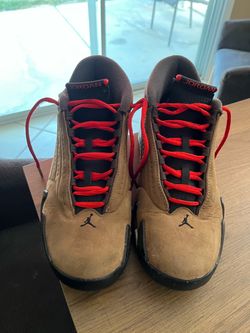Air Jordan 14 brown red winterized size 9.5
