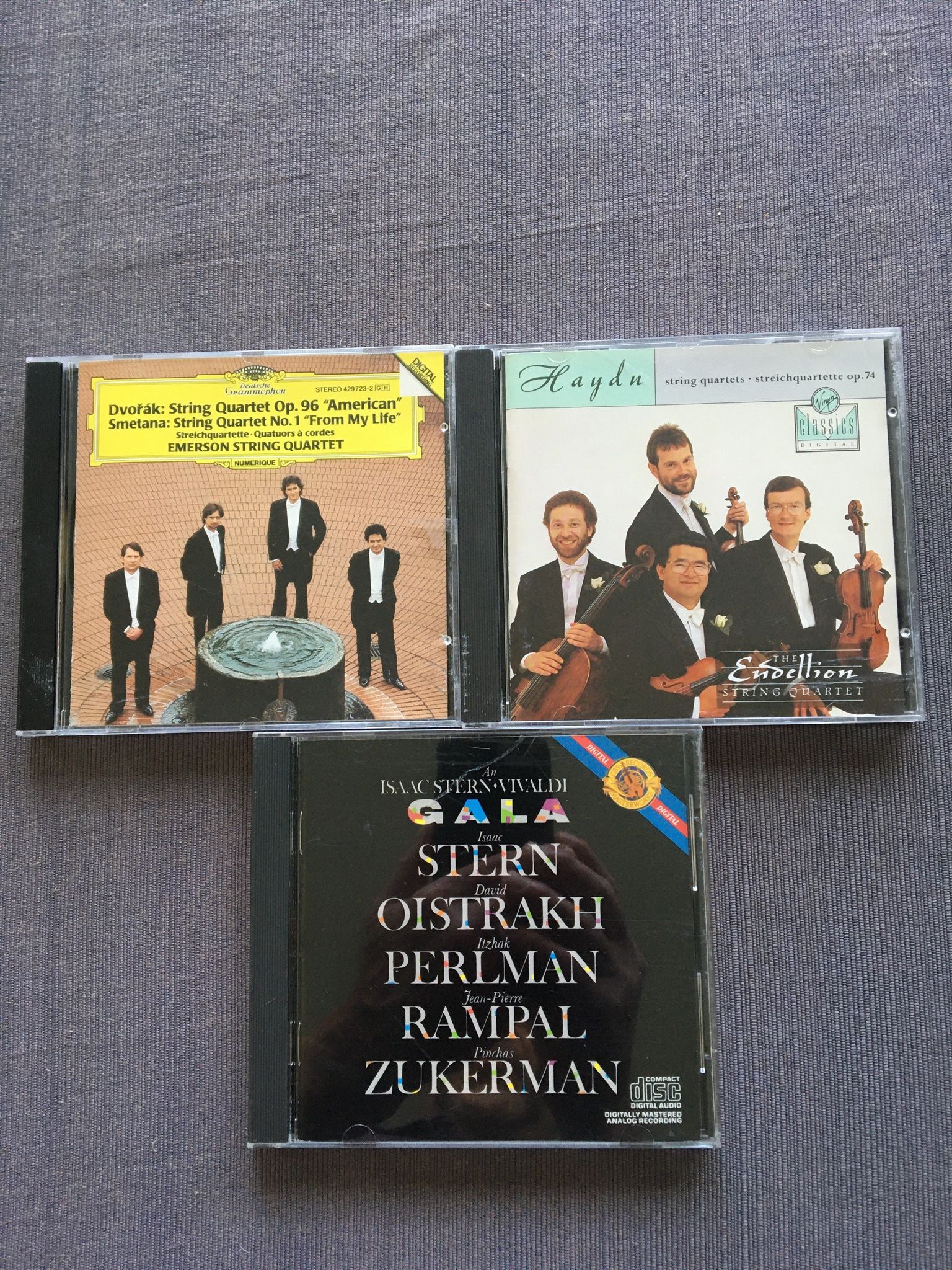 High End Classical Chamber Music String Ensembles lot of 3 CDs new/excellent conditions. The Endellion String Quartet plays Haydn. Stern, Oistrakh, Pe