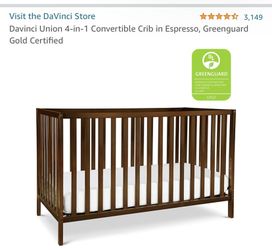 Crib da Vinci 4-in1 Union, Expresso With Graco Premium Foam Mattress