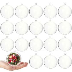 NEW! Clear Plastic Ornaments, Fillable for Crafts, 20 Pack, 8cm/3.15" Round