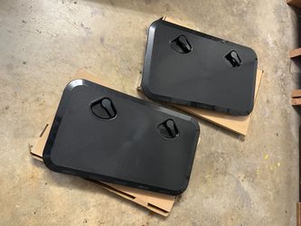 (2 pieces) 24"x14" ABS Boat Deck Access Hatch with Lid, Black
