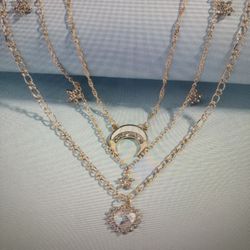 Love moon crystal necklace female collarbone necklace