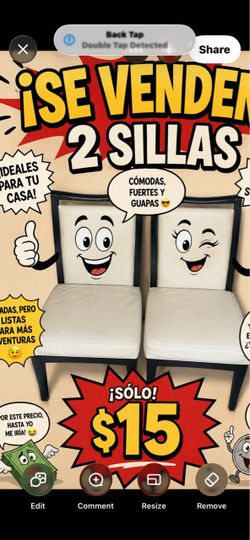 2 chairs cash only $15