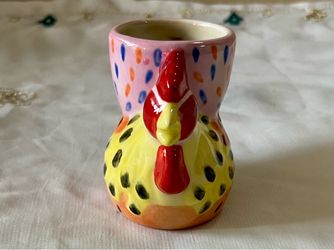 Pfaltzgraff Secrets of Pistoulet Rooster Egg Cup / Toothpick Holder