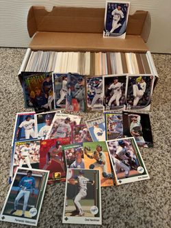Box of Dodger Baseball card lot