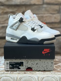 White Cement 4 Air Jordan Retro Nike Sneakers Size 6 GS Gradeschool