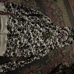 White And Black Bape Shark Hoodie