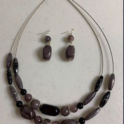 Purple & Black Jewelry Set