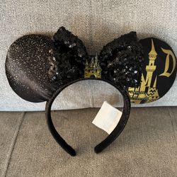 Disney Parks Exclusive Black and Gold Minnie Mouse Ears