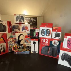Nintendo Switch 2 & Nintendo Switch OLED Consoles, Games, Controllers, Cases, & Other Accessories!! (HUGE BUNDLE!)