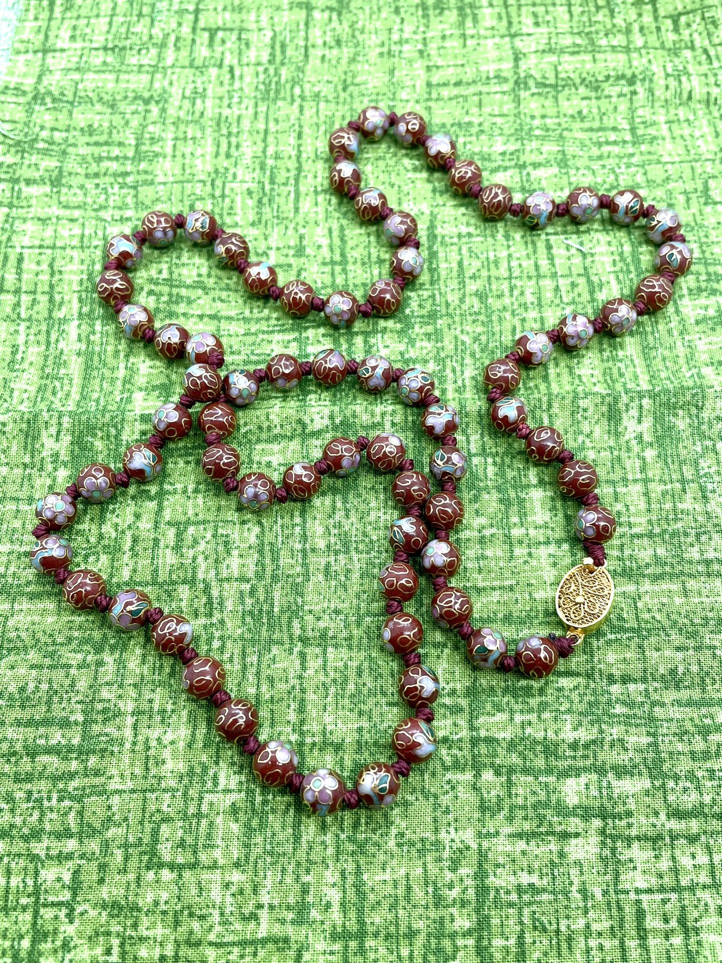 Vintage 31” Cloisonné Necklace