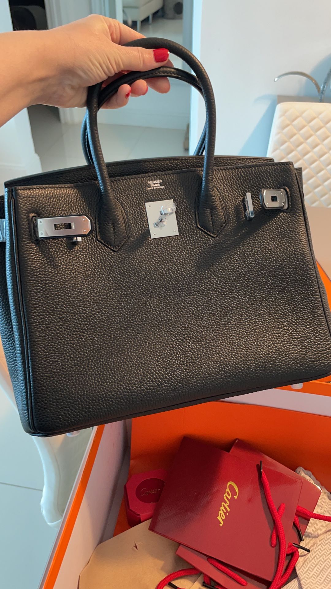 Hermes Birkin Size 30 Black With Silver Hardwear 