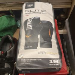 Everlast Elite Pro Style Bag Gloves - Black 16 oz