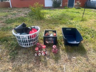 Free nursery pots, car oil, draino, and hummingbird feeders.