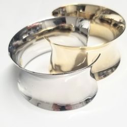 Silver And Gold Cuff Bangle Bracelets Two For $10