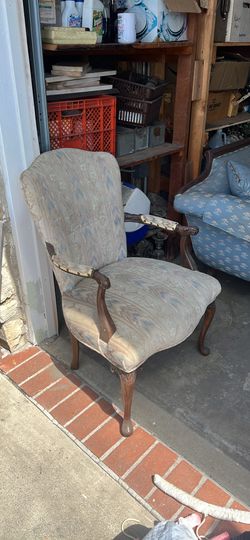 Vintage Queen Anne Wingback Armchair