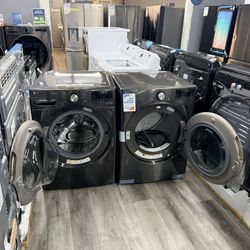 LG Black Stainless Front Load Washer And Gas Dryer Laundry Pair🔥FINANCING AVAILABLE 🔥