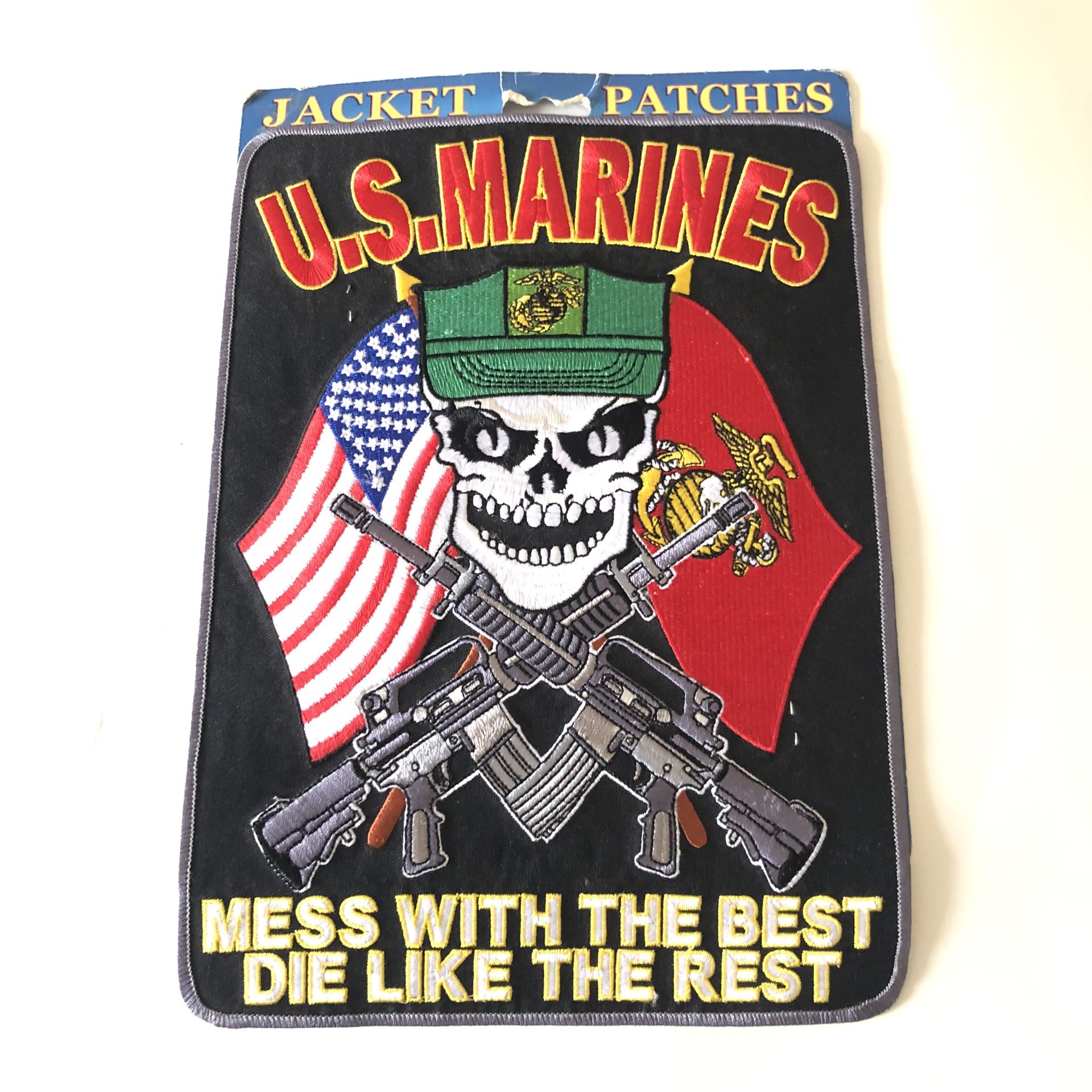 New Large Jacket Patch Patch U.S. Marines New with Tags  Iron in it see on Embroider  For jacket, vest or shirts